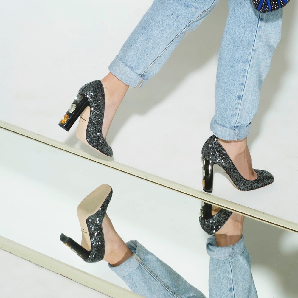 Dolce & Gabbanna Sequined Crystals Jackie Pumps - Picture 1 of 8